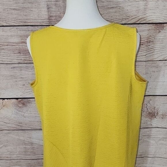 NWT Alfani Yellow Asymmetrical Sleeveless Top Size 1X - Picture 8 of 16